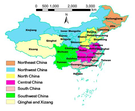 areas in china